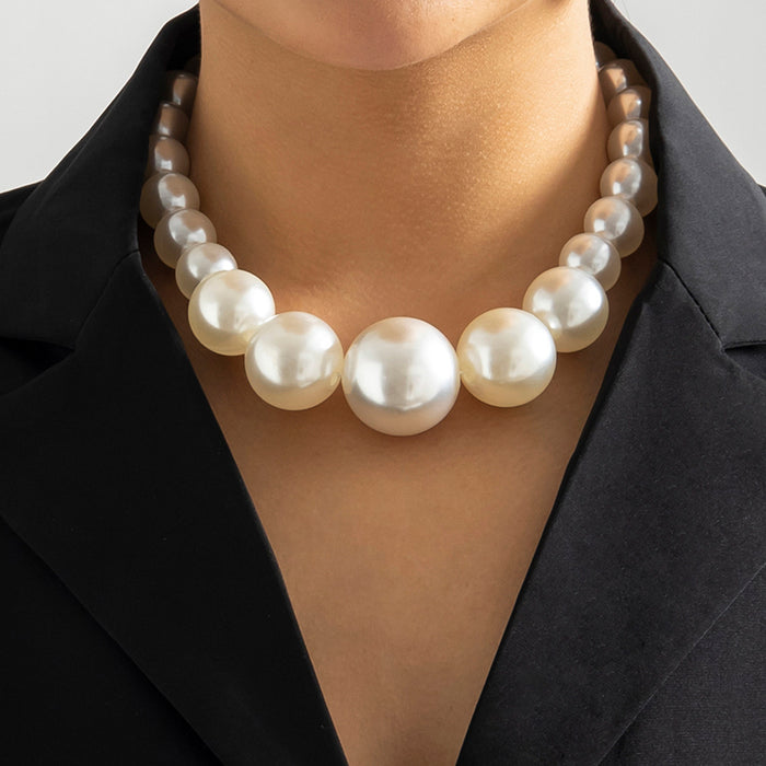 Wholesale Vintage bead chain necklace with imitation pearl and niche design