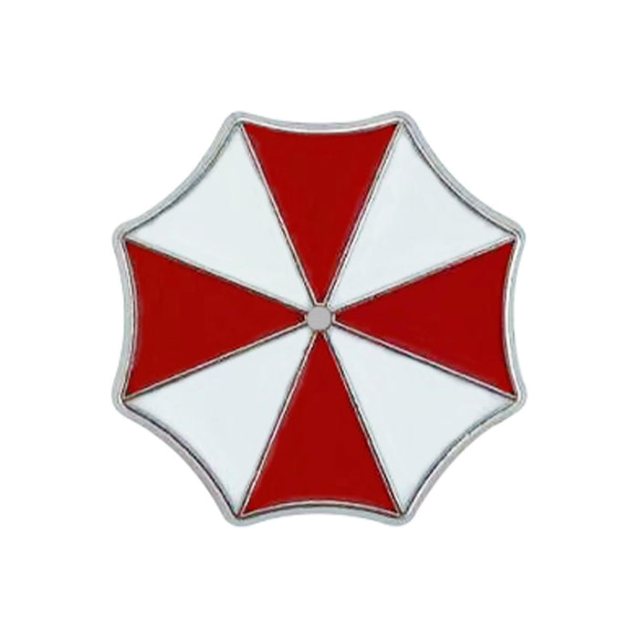 Wholesale Red Umbrella Brooch Pin Zinc Alloy Octagon Badge Fashion Accessory MOQ≥2