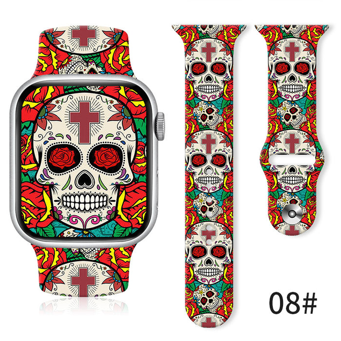 Wholesale Printed Silicone Watch Strap Wristband JDC-WD-NuoQi043