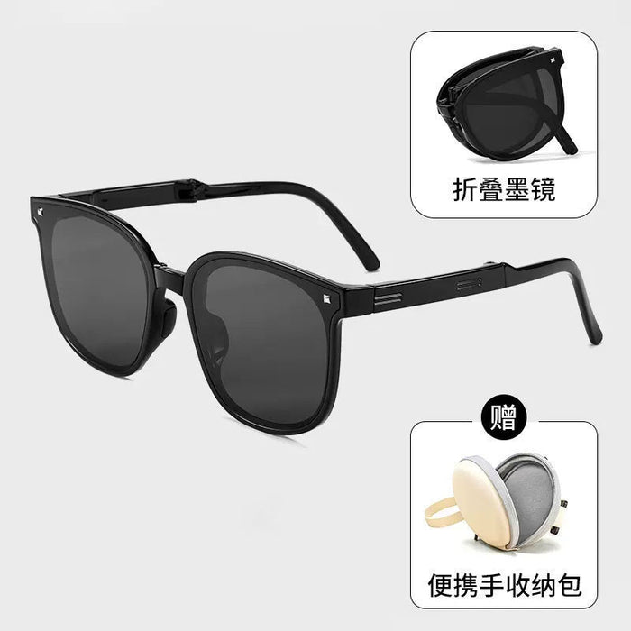 Wholesale New folding sunglasses for women with a high-end feel, sunscreen sunglasses that protect against UV rays and strong light