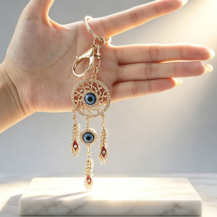 Wholesale Dream Catcher Keychain with Diamond Accents Zinc Alloy Bag Charm