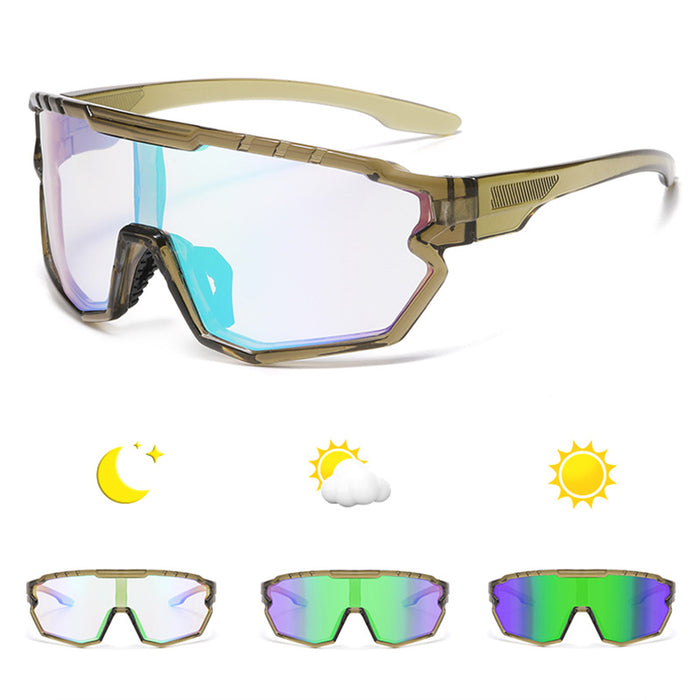 Wholesale outdoor cycling sunglasses men's colorful color-changing glasses men's sports sunglasses women's cycling glasses