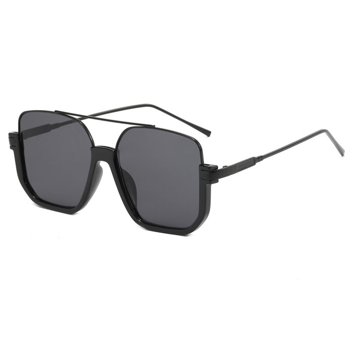 Wholesale Sunglasses for women in summer, bare faced, double beam large frame, anti blue light retro glasses, high-end street photography sunglasses