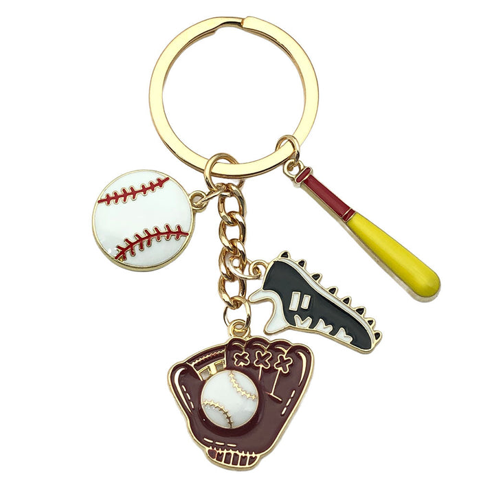 Wholesale Sporty baseball shoes glove metal keychain