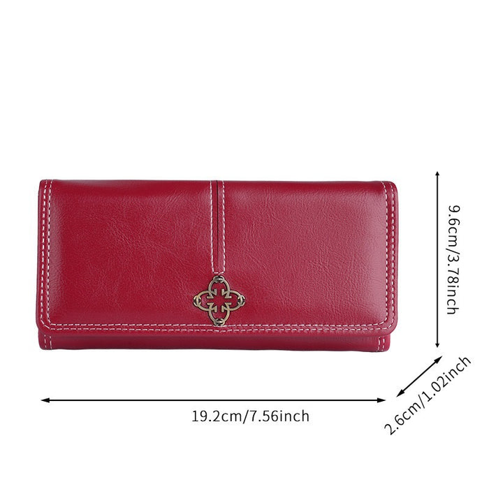 Wholesale Retro Women' s Long PU Wallet Zipper Clutch Fashion Accessory