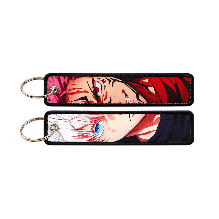 Wholesale  Woven Label Keychain Lanyard Office Id Badge Woven Fabric Accessory Pendant