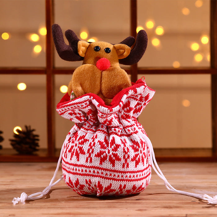 Wholesale Christmas Neck Gift Bag Happy Decal Flower Handbag Candy Bag Cartoon Children' s Handbag Apple Bag Gift Bag