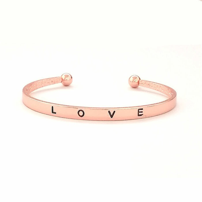 Wholesale C-shaped Minimalist Love Bracelet Women's Metal Versatile English Letter Personalized Bracelet Jewelry