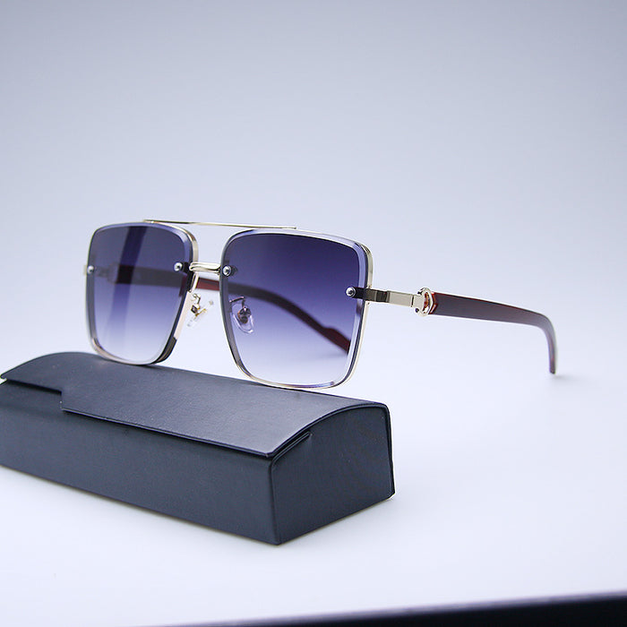 Wholesale Imitation wood grain temple sunglasses, square edged sunglasses