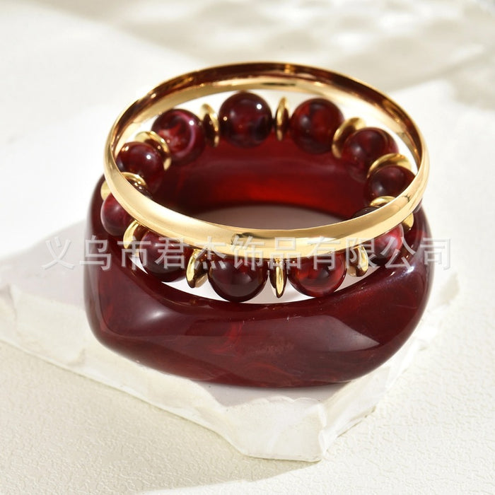 Wholesale Fashion bead set resin bracelet bracelet medieval geometric metal bracelet bracelet bracelet