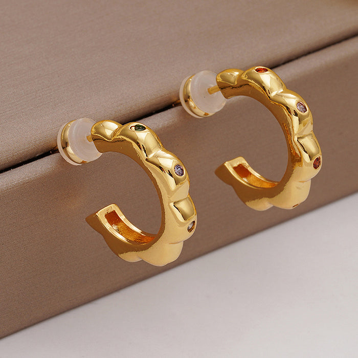 Wholesale New exaggerated geometric gold silver earrings with fashionable and simple temperament, versatile earrings and earrings