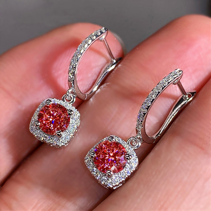 Wholesale Zircon Earrings  All-match Women' s Geometric Square Earrings Micro-inlaid Zircon All-match Earrings
