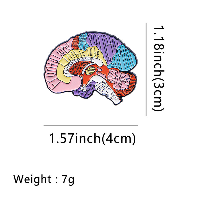 Wholesale 5pcs Human Organs Heart Brain  Doctor Badge Clothing Backpack Decorative Alloy Brooch
