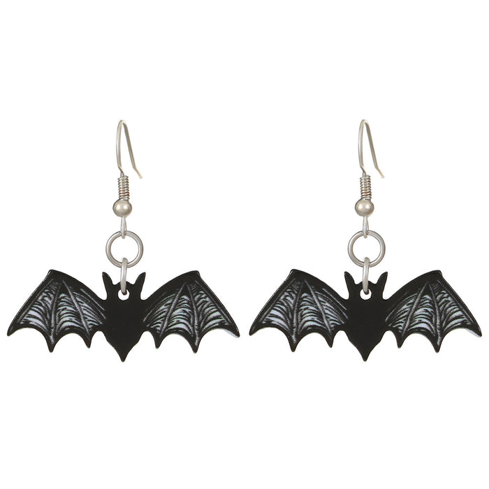 Wholesale  Series Earrings Dark Skull Heart-shaped Earrings Funny Bat Exaggerated Earrings