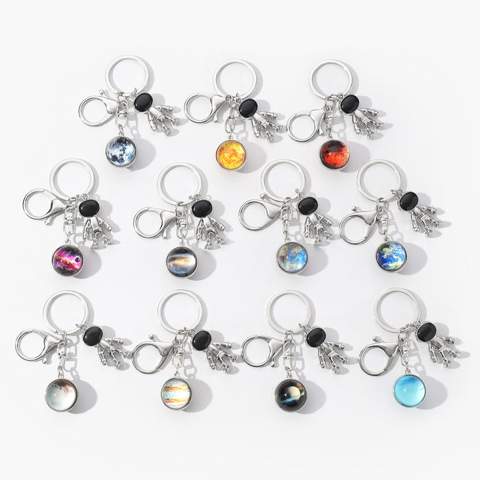 Wholesale Nine Planets Moon Astronaut Alloy Keychain JDC-KC-HuiWen014