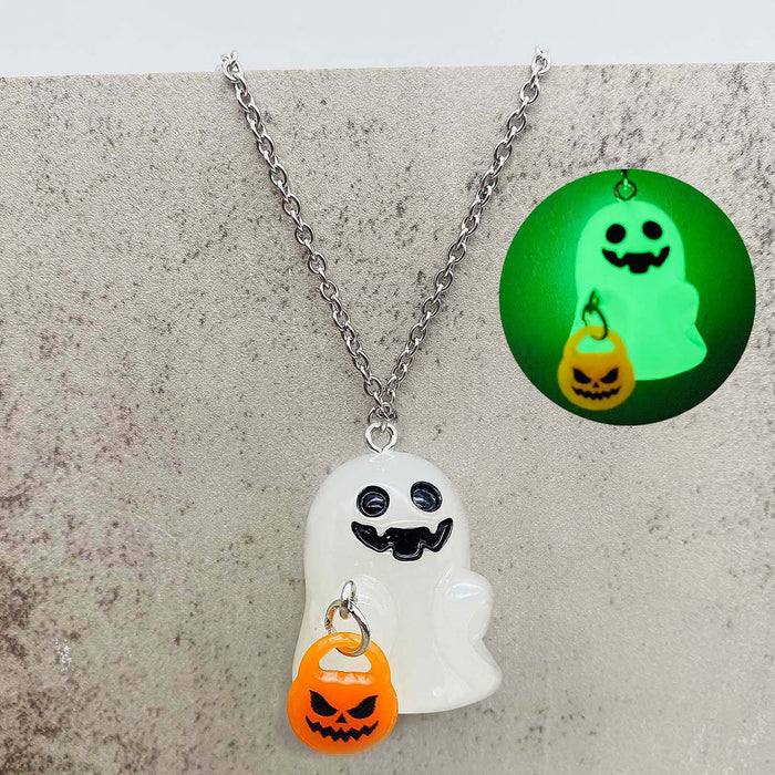 Wholesale  Earrings Luminous Ghost Pumpkin Corn Sugar Pendant Necklace  Jewelry