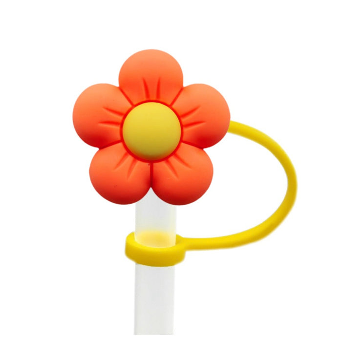 Wholesale New Colorful Flower Series Straw Cap Creative DIY Straw Stopper Reusable Straw Decorative Straw Cover