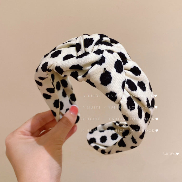 Wholesale Vintage Pearl Wide Edge Fabric Knot Hair Hoops JDC-HD-HuiY027