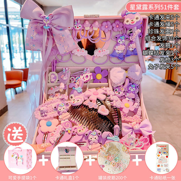 Wholesale Children' s New Headwear Girl Birthday Gift Jewelry Box Princess Girl Hair Accessories Set Gift Box Baby Hair Clip