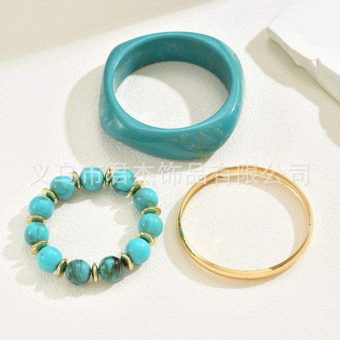 Wholesale Fashion bead set resin bracelet bracelet medieval geometric metal bracelet bracelet bracelet