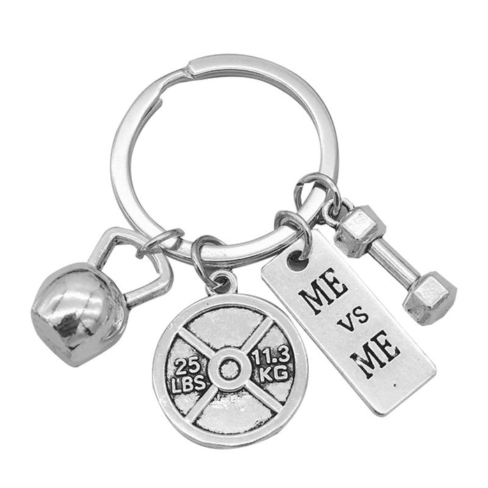 Wholesale Sports Power Dumbbell Barbell Kettlebell Keychain Fitness Equipment Peripheral Key Chain Sports Peripheral Pendant