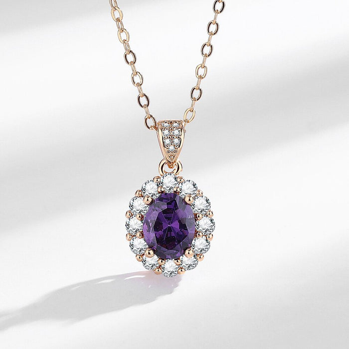 Wholesale Purple Zircon Bracelet Earrings Ring Necklace sets
