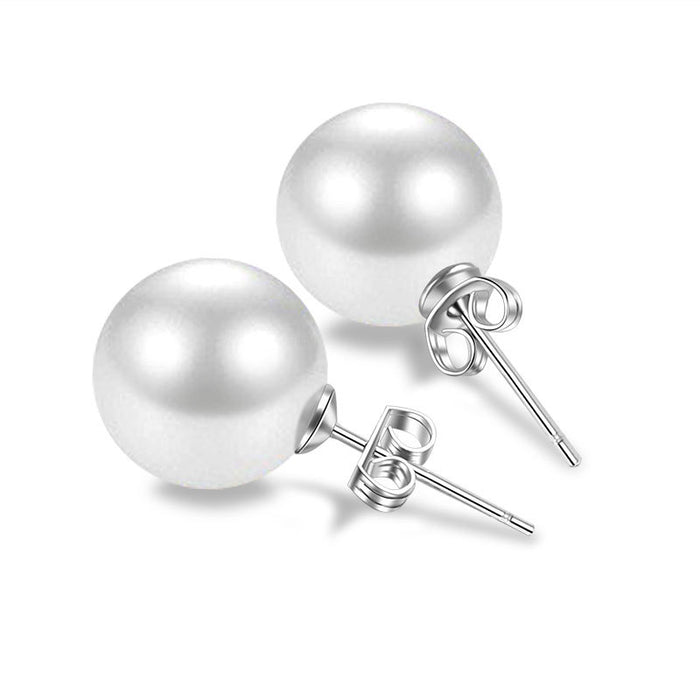 Wholesale Women S Pearl Stud Earrings Elegant White Gold Tone Design For Gift Boutique Resale And Party Wear