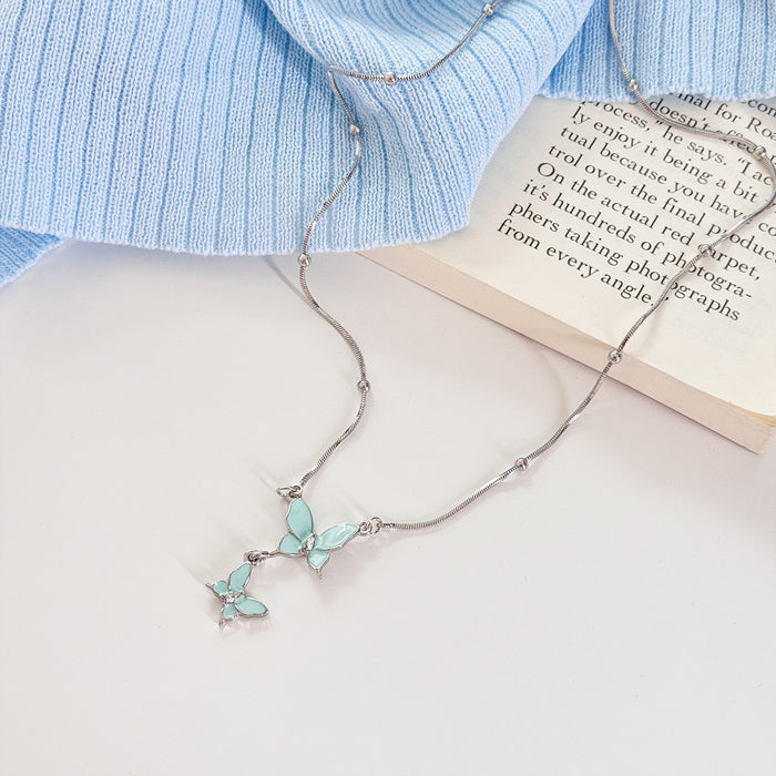 Wholesale Luxurious and exquisite butterfly necklace with collarbone chain design