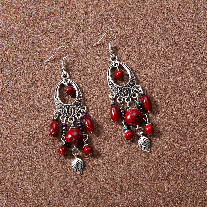 Wholesale Alloy Bohemian Retro Ethnic Style Su Long Earrings JDC-ES-Gumi006