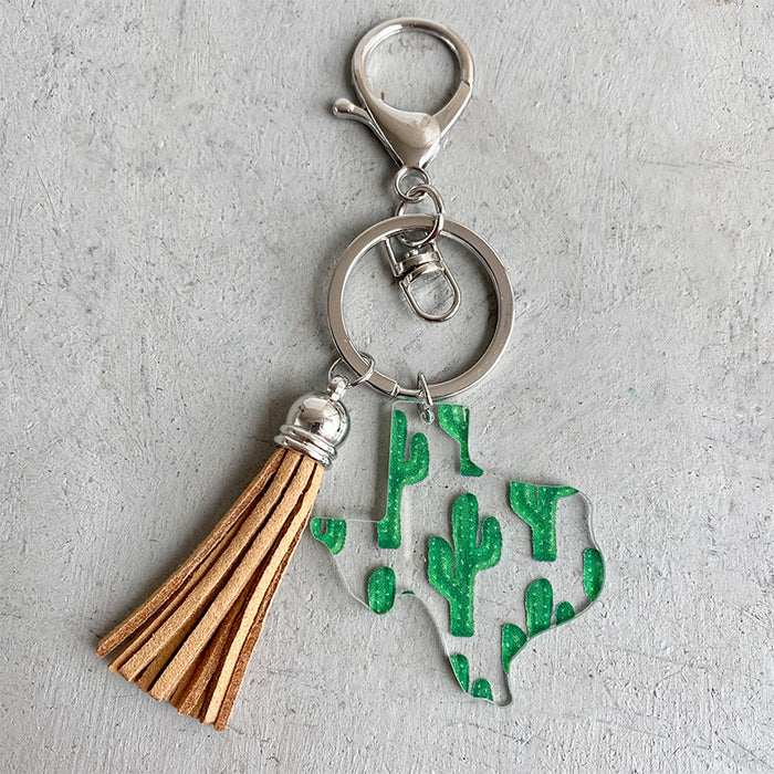 Wholesale 3pairs/pack Sunflower Cactus Map Shape Acrylic Keychain JDC-KC-HeYi022