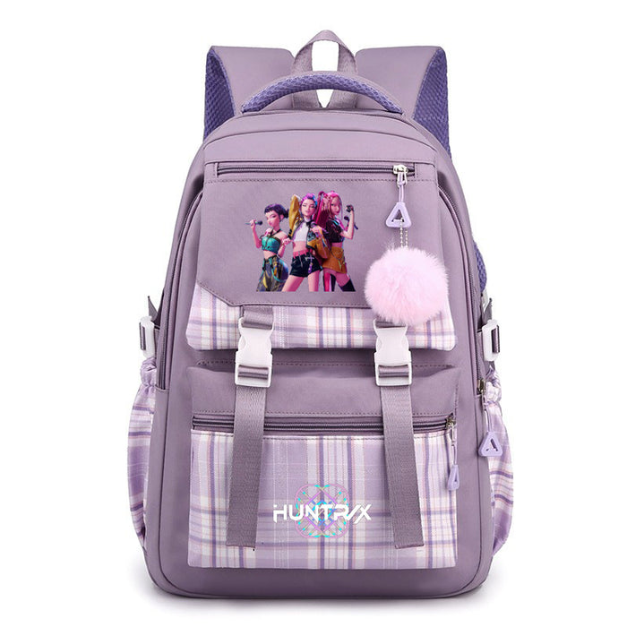 Wholesale K-pop printed large-capacity student backpack bags for middle and high school students.