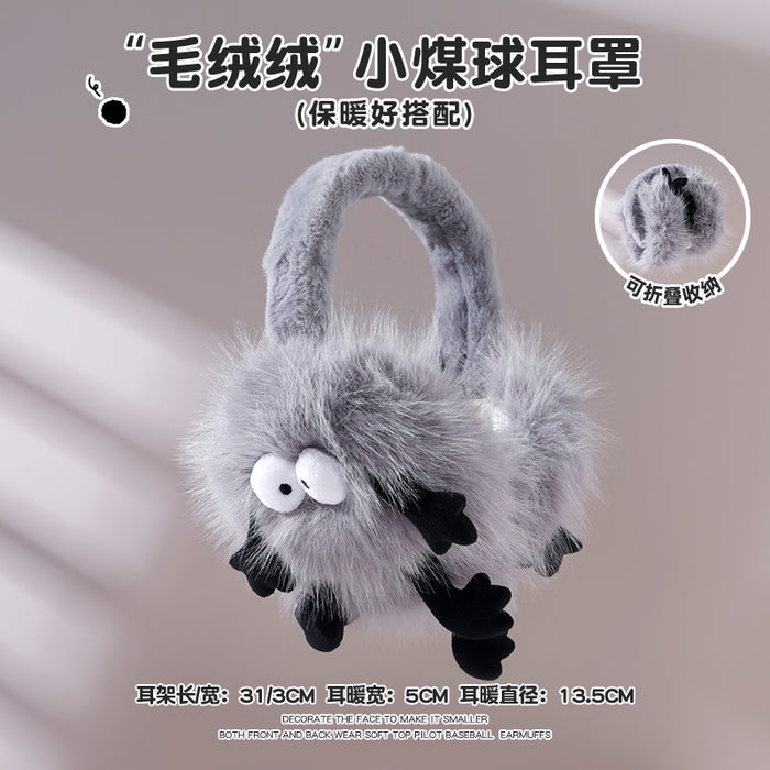 Wholesale Funny briquettes imitation rabbit fur earmuffs parent-child winter thick warm foldable cute earmuffs