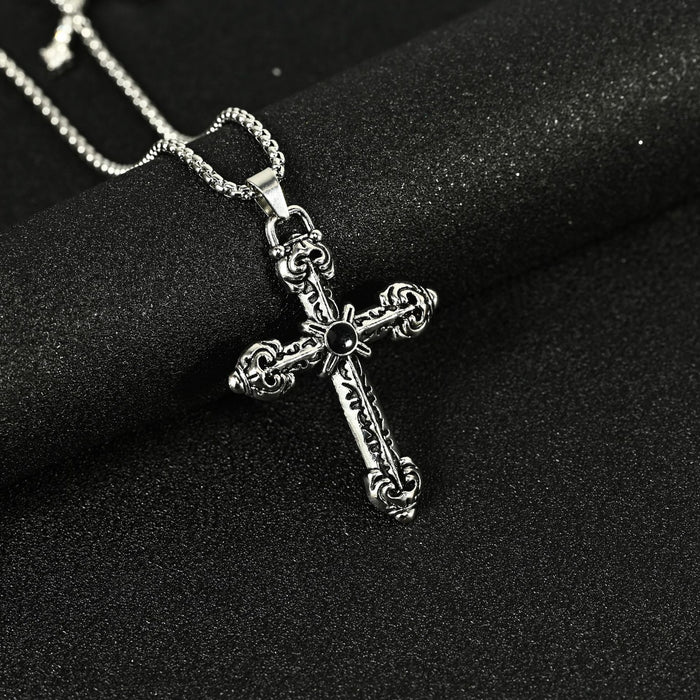 Wholesale Necklace Accessories Street Cross Personalized Alloy Pendant Sweater Chain
