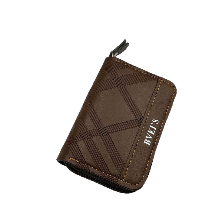 Wholesale European Retro Plaid PU Accordion Card Wallet Large Capacity Coin Purse MOQ≥2