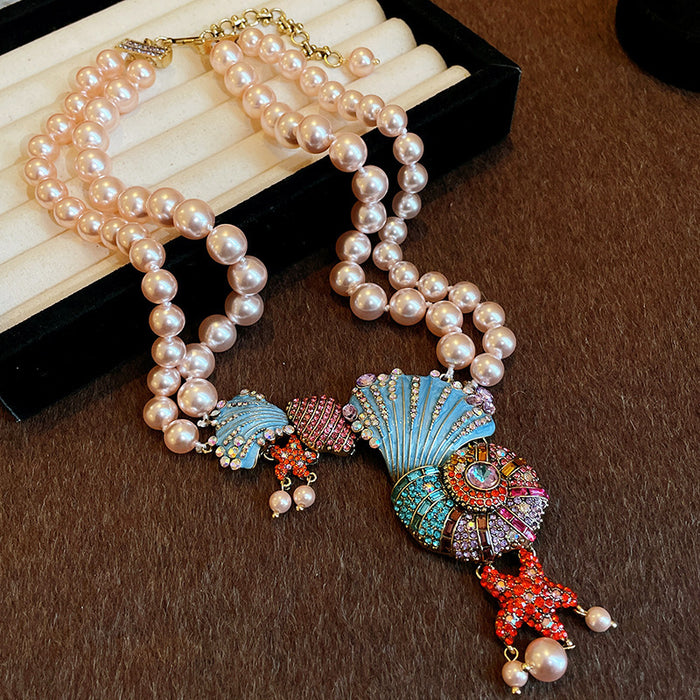 Wholesale Middle Ancient Oval Fashion Geometric Necklace Retro Court Style Clavicle Chain Niche