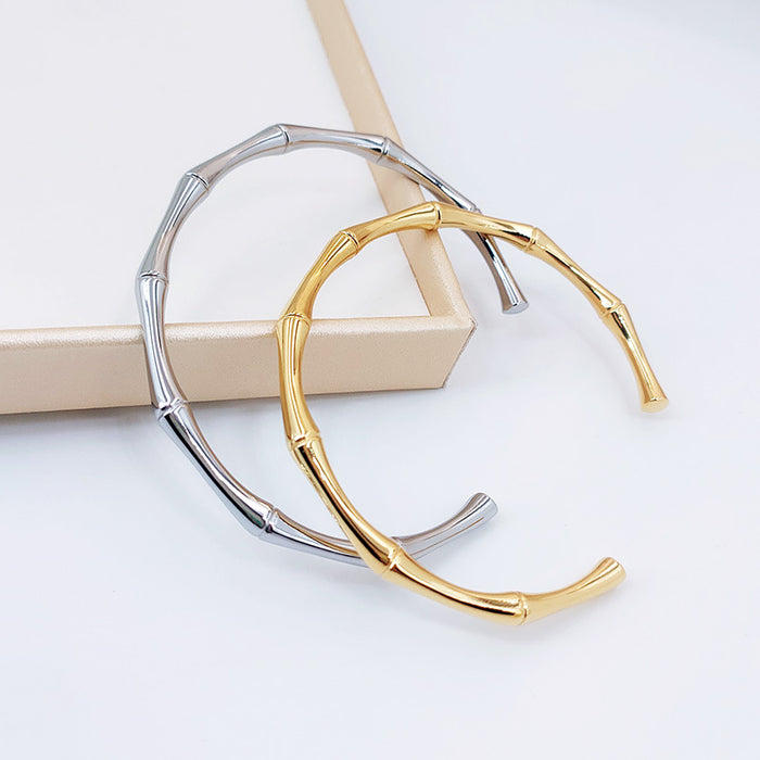 Wholesale Retro open mouth stainless steel bracelet with a niche high-end feel