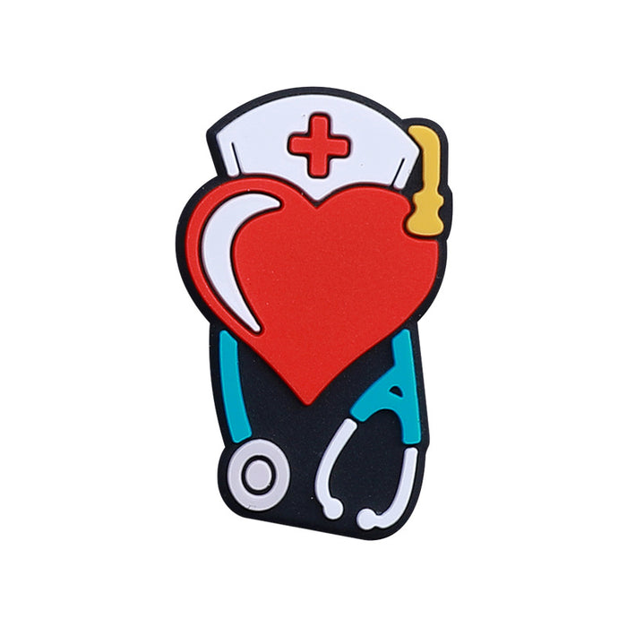 Wholesale 20pcs Cartoon nurse clothing accessories silicone beads creative badge telescopic buckle beaded stethoscope silicone beads