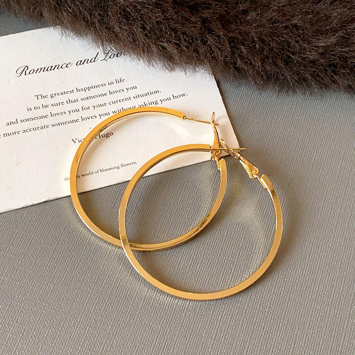 Wholesale Plain Hoop Round Earrings Fashion Temperament Earrings