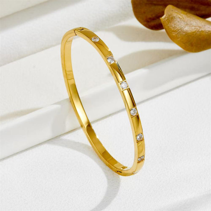 Wholesale Six-pointed Star Buckle Gold Plated Stainless Steel Zirconium Bracelet