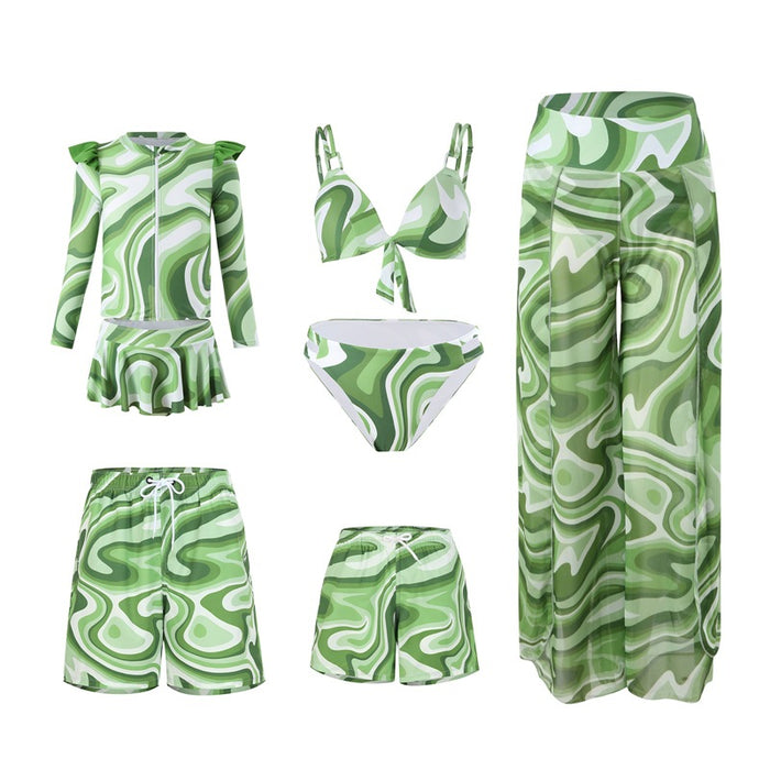 Wholesale Polyester Men's Beach Pants and Women's Bikini Sun Protection Cover Up Swimwear JDC-SW-HaiYu002