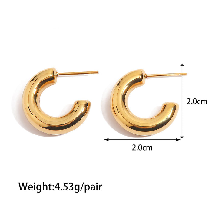 Wholesale Stainless Steel Gold-Plated Hollow Geometric Earrings
