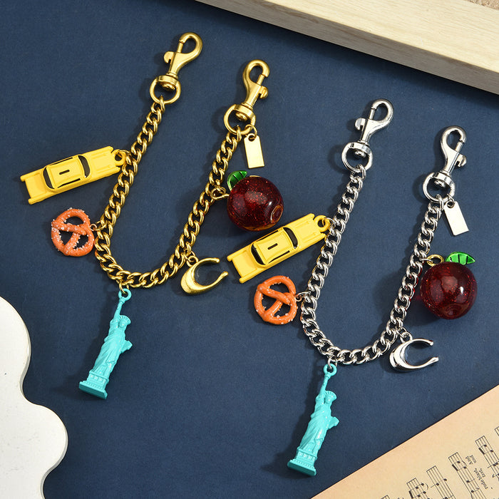 Wholesale 3D Shaped Bag Charm Pendant Chain Alloy Metal Plated Gold Silver Chic Fashion Accessory For Handbags Keychains