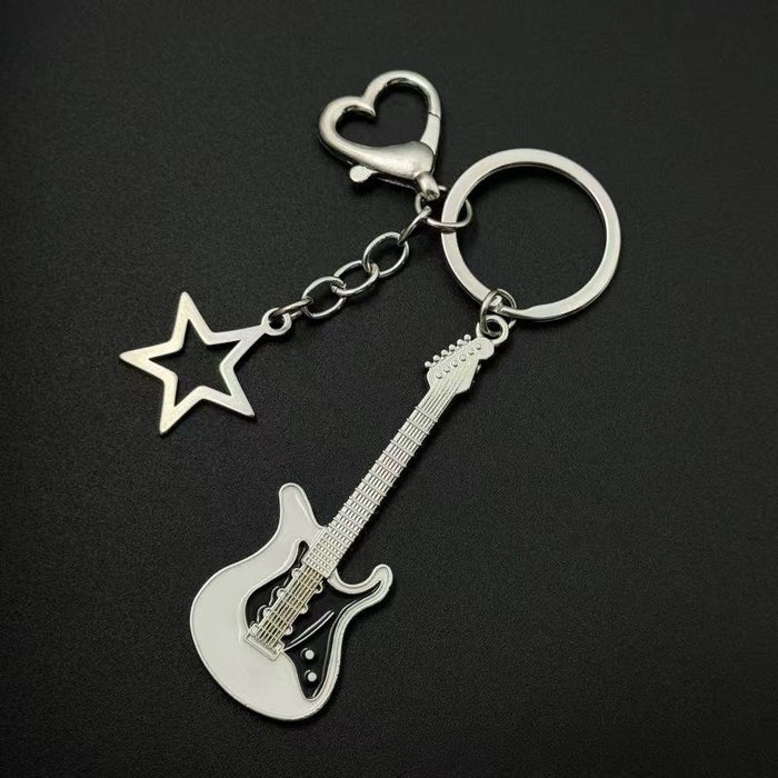 Wholesale Spice Girls Electric Guitar Star Pendant Beth Keychain Retro Pendant Pendant