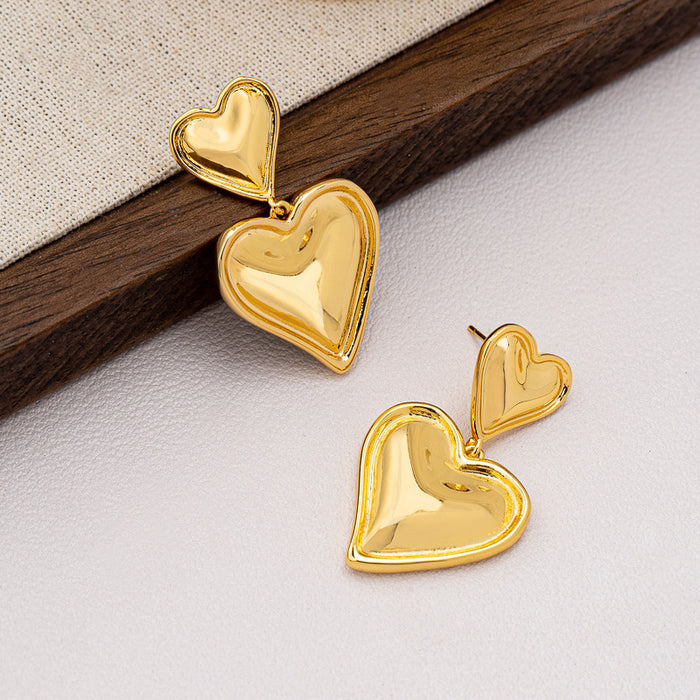 Wholesale 3D vintage black heart-shaped pearl earrings