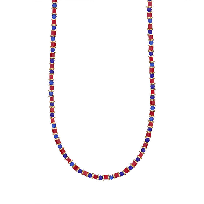 Wholesale Fashionable and personalized bead necklace made of stainless steel paired with natural stone pendant, original design, elegant women's accessories