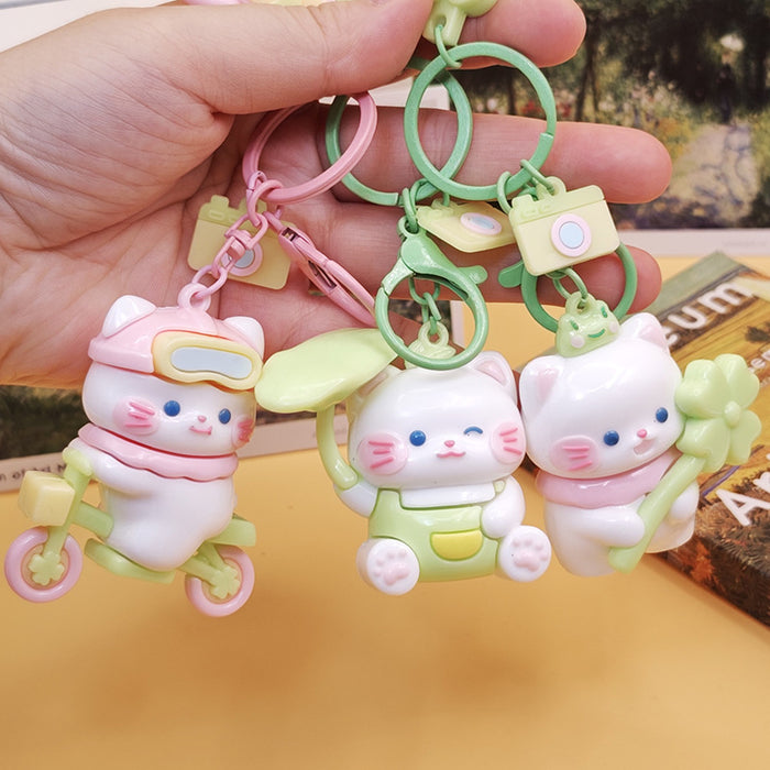 Wholesale Cute Cat Keychain Car Pendant Creative Keychain School Bag Cartoon Pendant Men and Women Small Gifts
