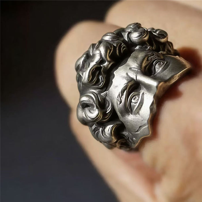 Wholesale Men' s Artistic " David"  Distressed-Finish Ring