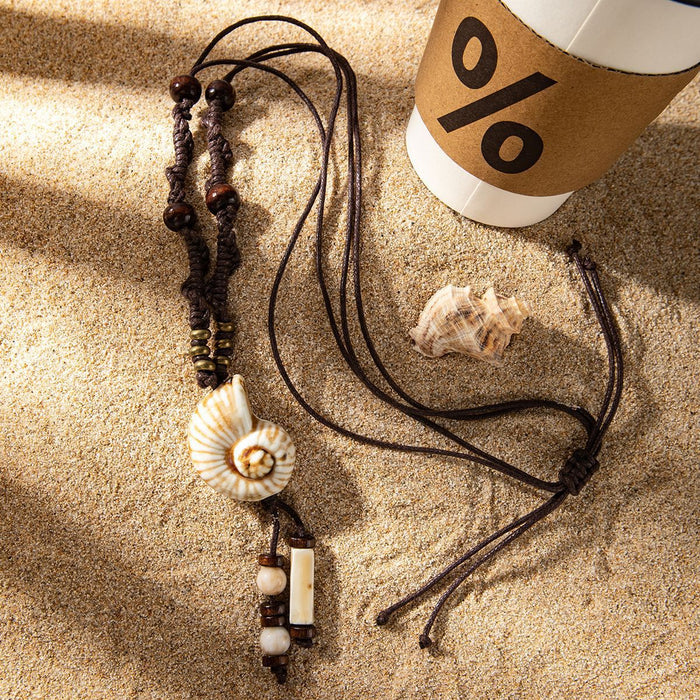 Wholesale Retro Bohemian Ethnic Style Leaf Long Cut Out Geometric Clavicle Chain Zen Style Versatile Personalized Sweater Chain