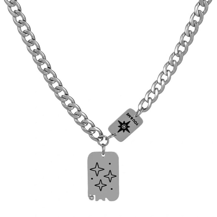 Wholesale Five pointed star niche, simple and personalized stainless steel necklace, trendy collarbone chain, versatile accessory