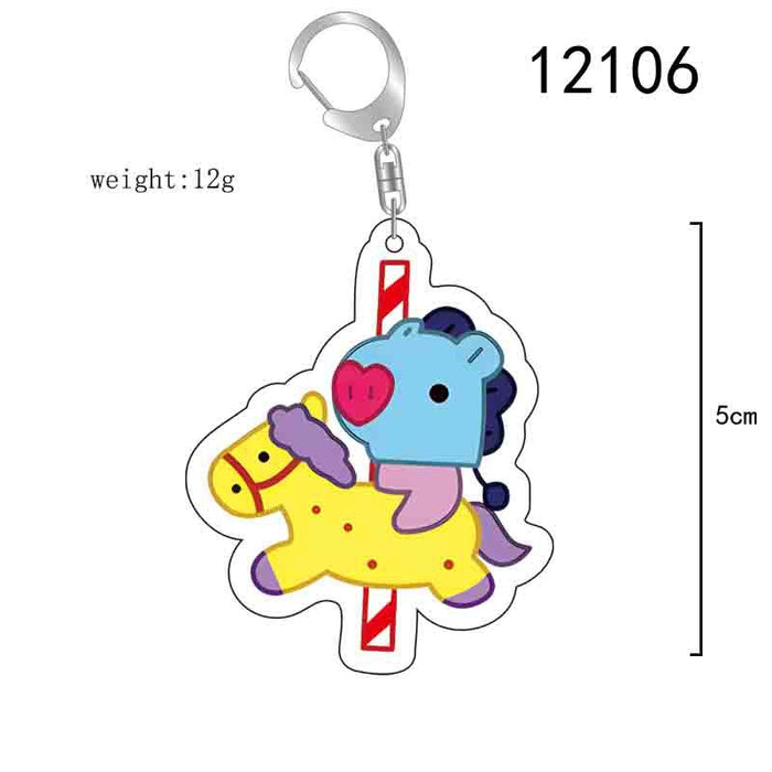 Wholesale Transparent Acrylic Cartoon Kpop Keychain JDC-KC-XinF003